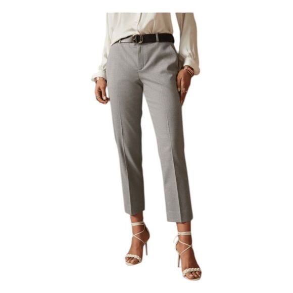 Banana Republic Avery Straight Leg Ankle Pant Medium Gray Heather 2 Petite - Picture 1 of 9